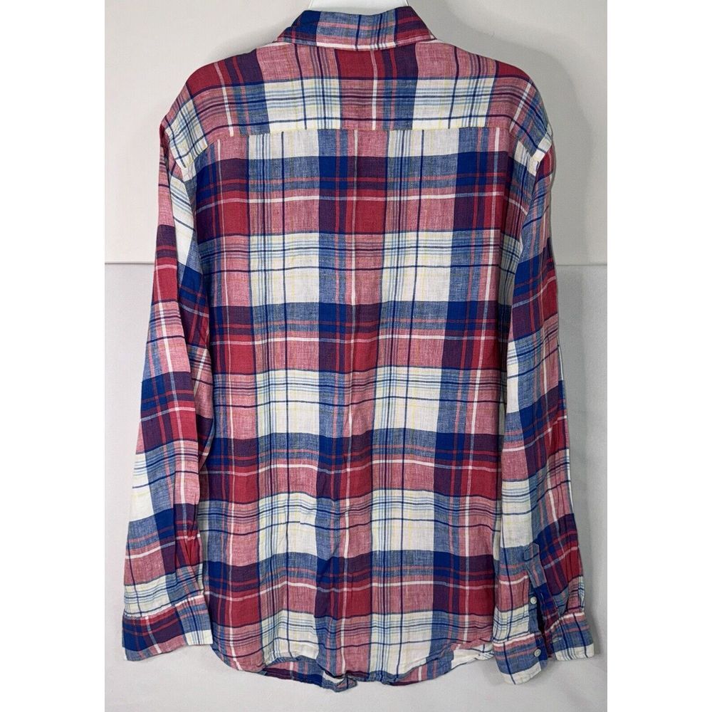 Polo Ralph Lauren Mens XL Multicolor Long Sleeve Linen Shirt Relaxed Fit - Picture 4 of 6